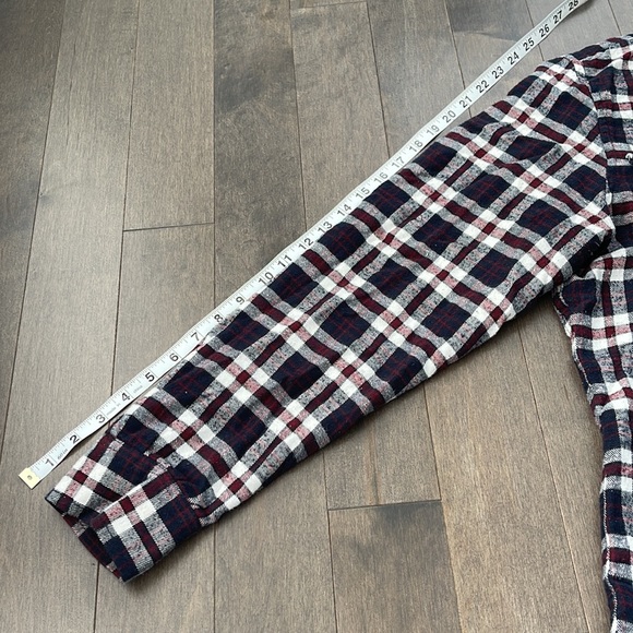 BRODY Men's Button Up Long Sleeve Collar Shirt, Pearl Snap, Navy Burgundy - Picture 12 of 13